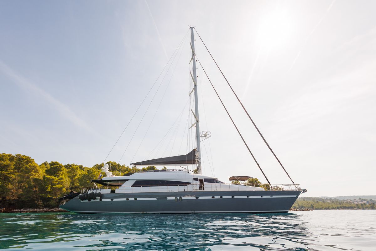 Exterior view of San Limi, a Gulet Motoryacht yacht at Split, Croatia