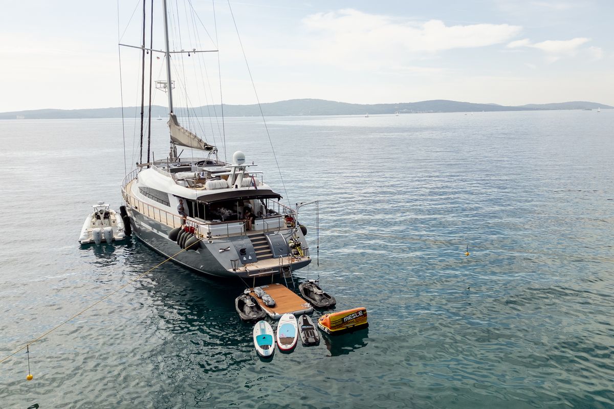 Exterior view of San Limi, a Gulet Motoryacht yacht at Split, Croatia