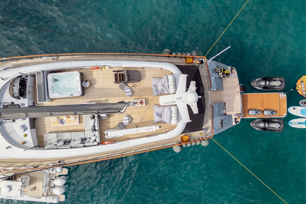 Deck of San Limi, a Gulet Motoryacht yacht at Split, Croatia