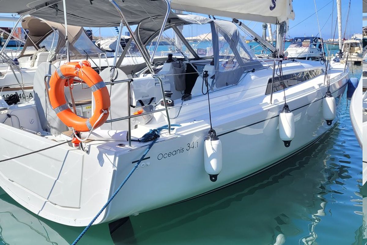 Trapani Vela Club, a Beneteau Oceanis 34.1 sailboat at Trapani, Italy