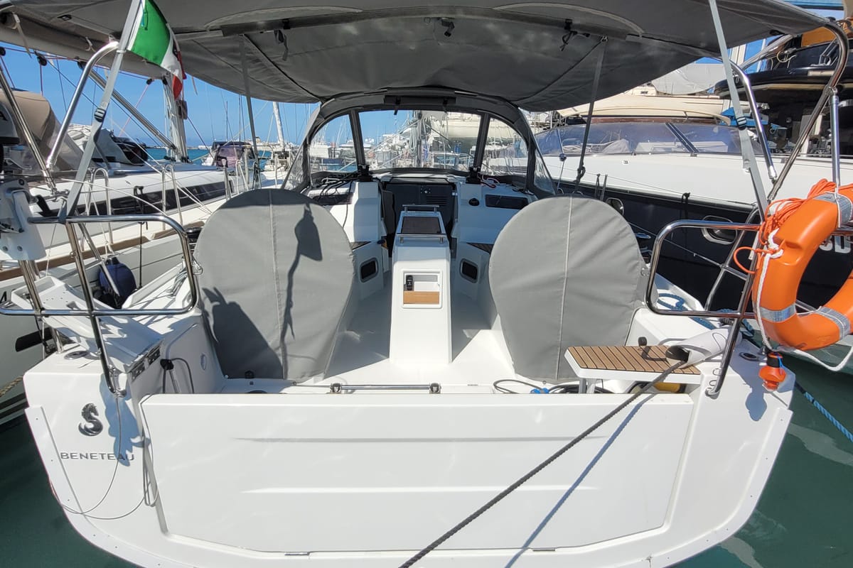 Trapani Vela Club, a Beneteau Oceanis 34.1 sailboat at Trapani, Italy