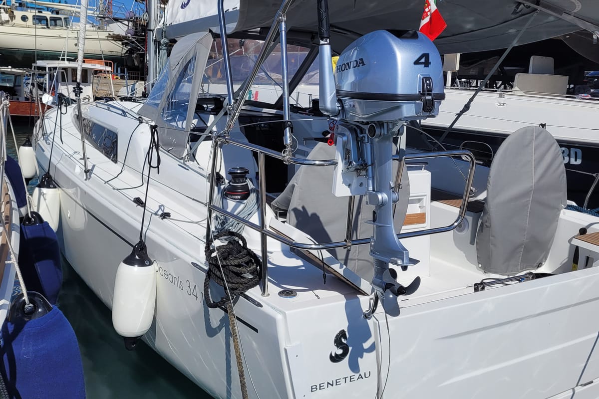 Trapani Vela Club, a Beneteau Oceanis 34.1 sailboat at Trapani, Italy