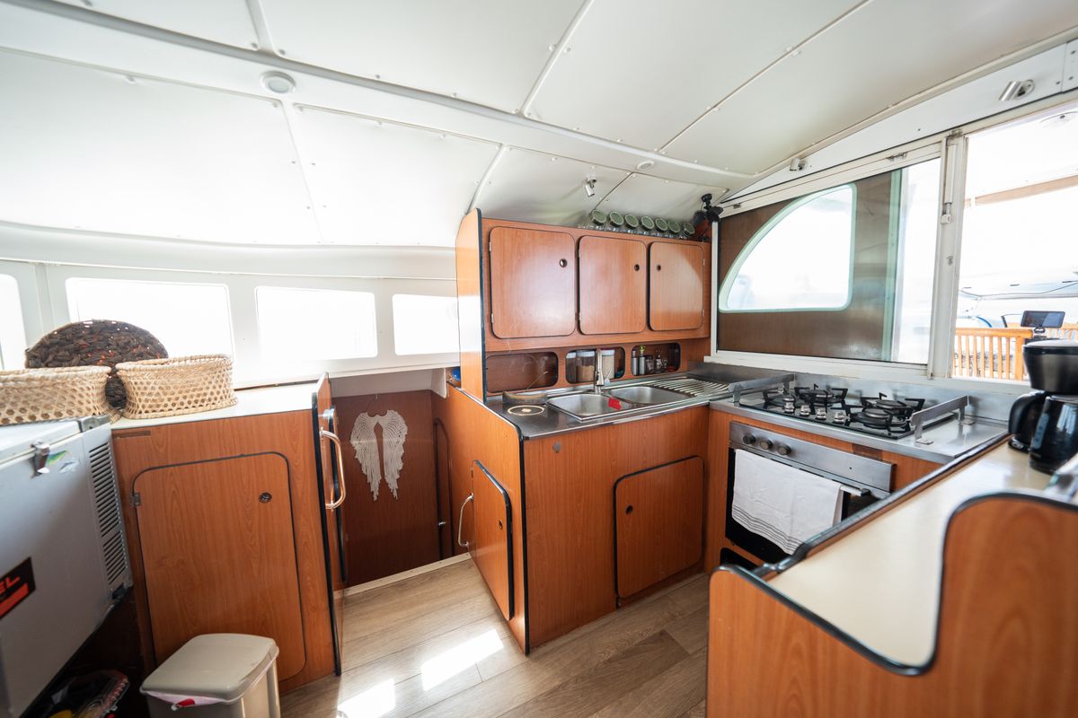 Galley of Faro, a Lagoon 570 catamaran at San Blas, Panama