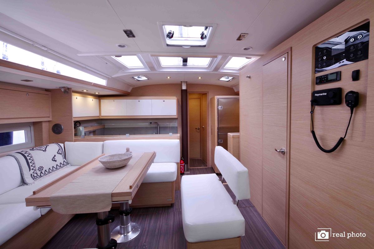 Salon of Cassiopea - A/C, Generator, Water maker, Solar Panel, a Dufour 530 sailboat at Castellammare di Stabia, Italy
