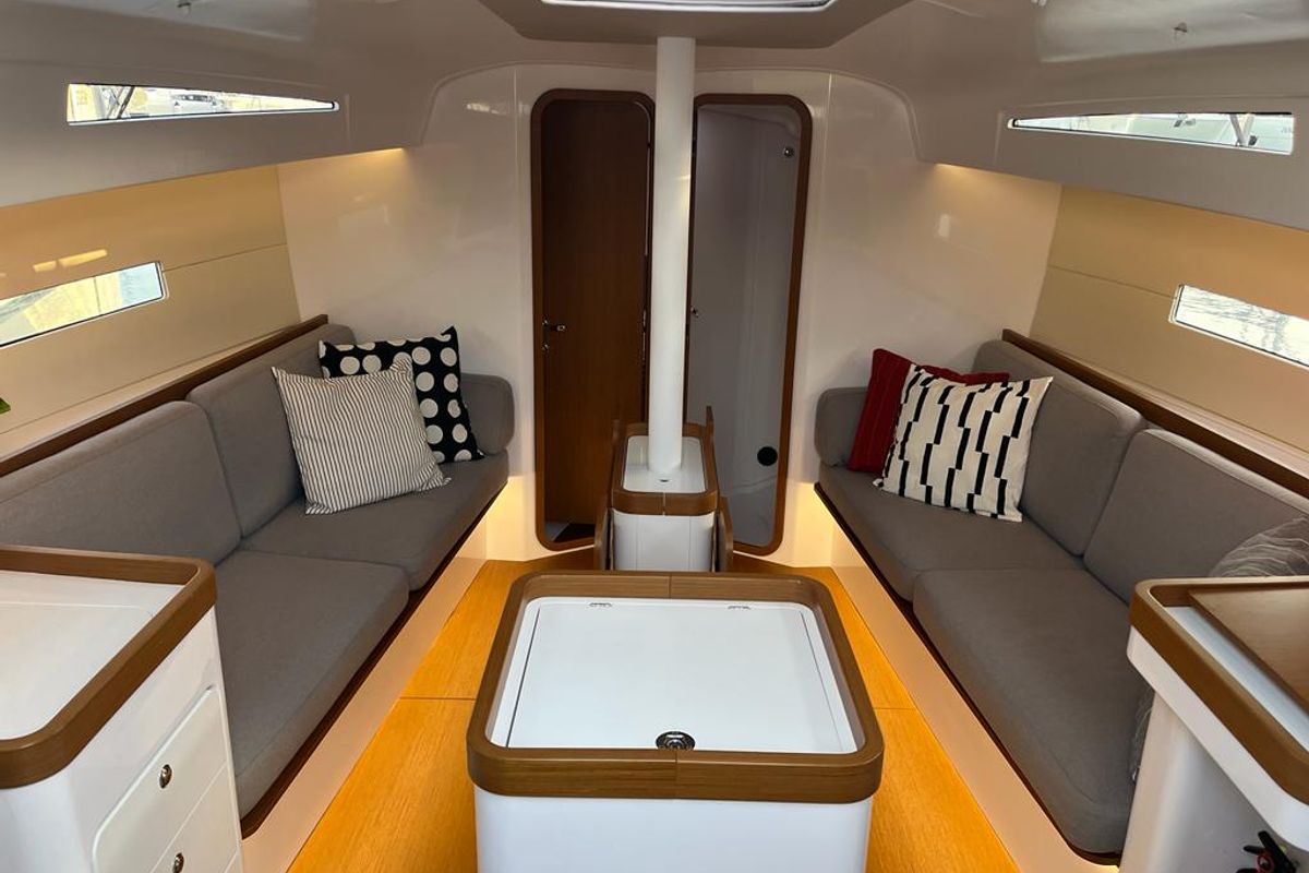Salon of ULTRA FIRST, a Beneteau First 36 sailboat at Split, Croatia