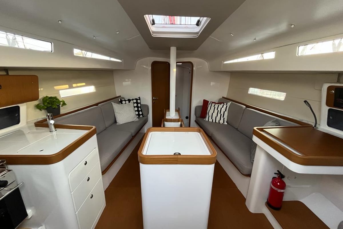 Salon of ULTRA FIRST, a Beneteau First 36 sailboat at Split, Croatia