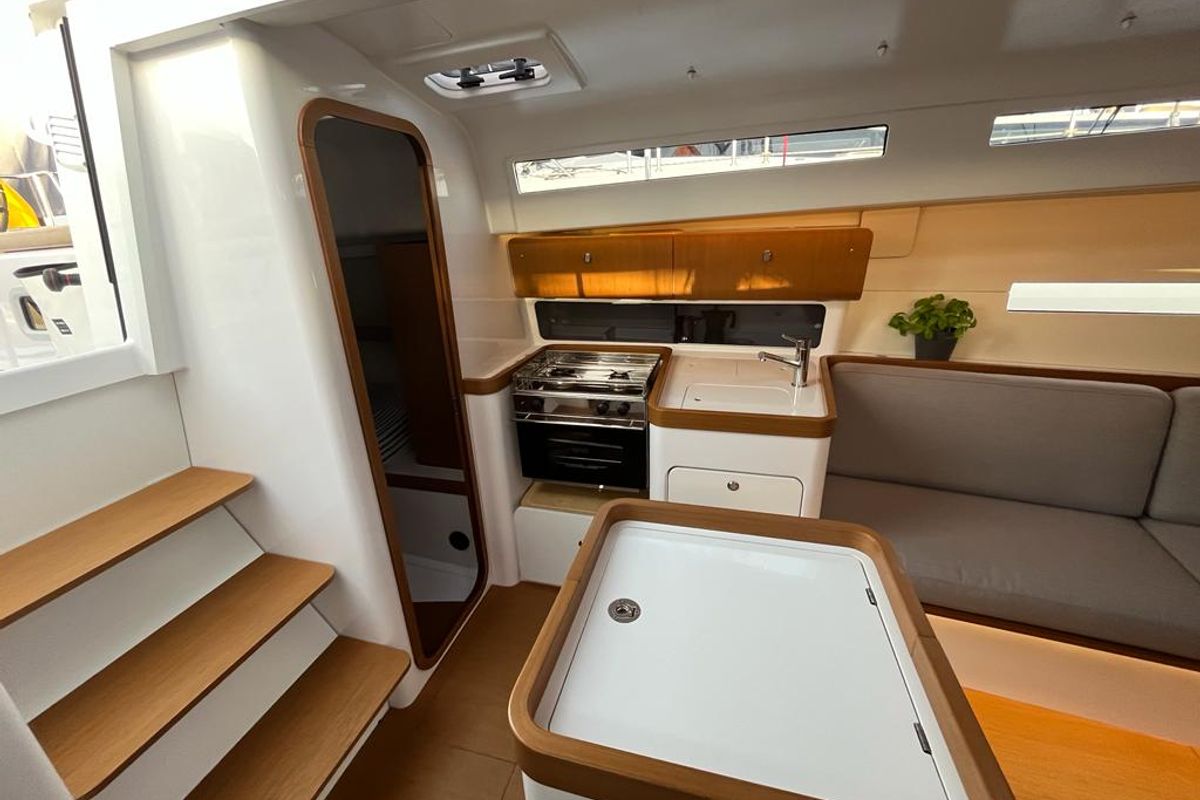 Galley of ULTRA FIRST, a Beneteau First 36 sailboat at Split, Croatia