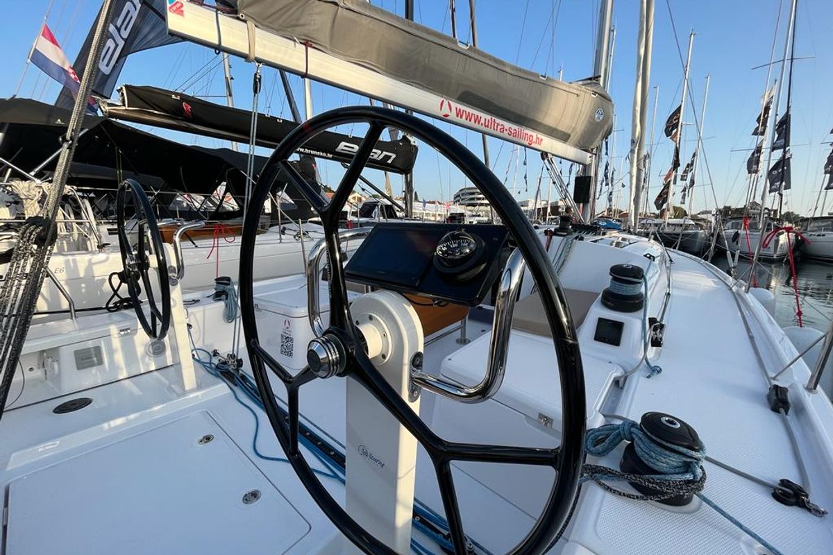 Cockpit of ULTRA FIRST, a Beneteau First 36 sailboat at Split, Croatia