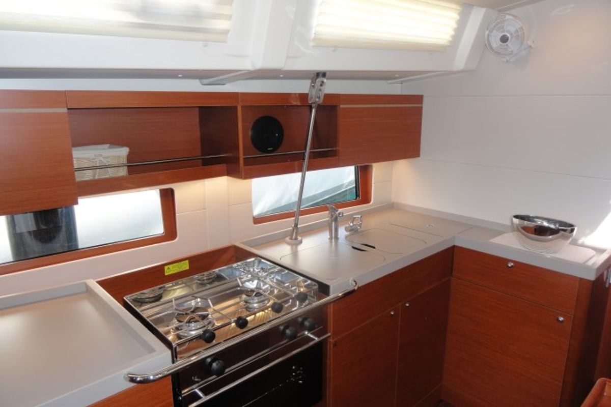 Galley of Rabia, a Beneteau Oceanis 46.1 sailboat at Grad Pula, Croatia