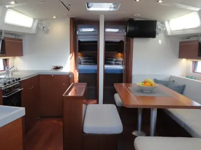Salon of Rabia, a Beneteau Oceanis 46.1 sailboat at Grad Pula, Croatia