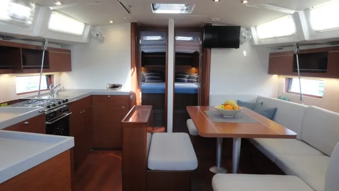 Salon of Rabia, a Beneteau Oceanis 46.1 sailboat at Grad Pula, Croatia