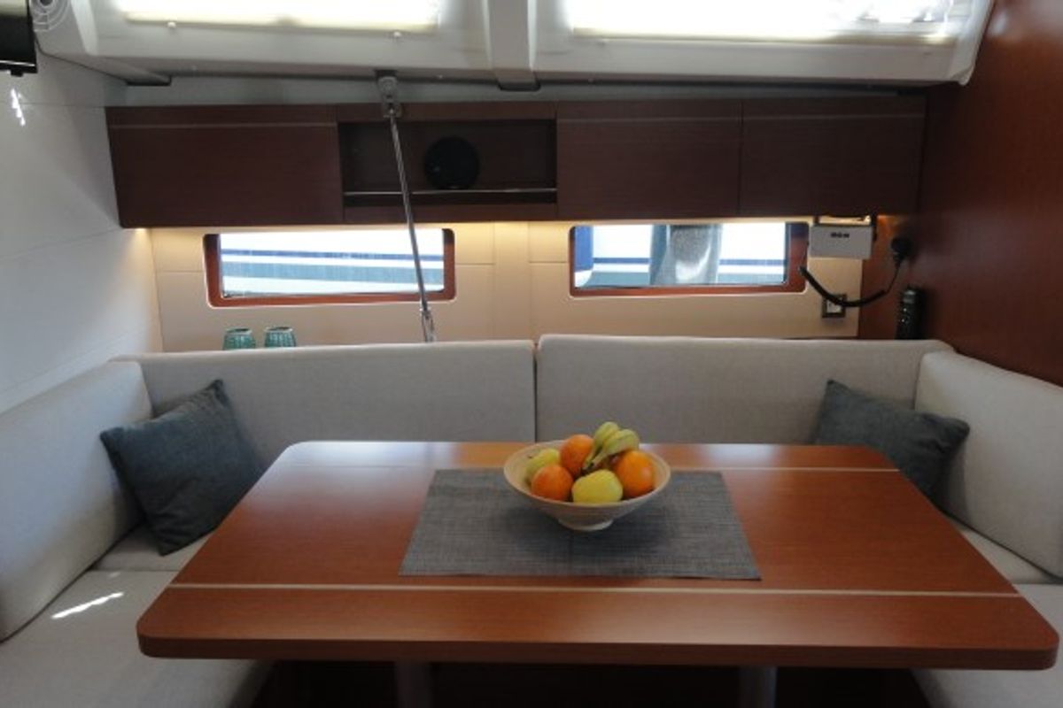Salon of Rabia, a Beneteau Oceanis 46.1 sailboat at Grad Pula, Croatia