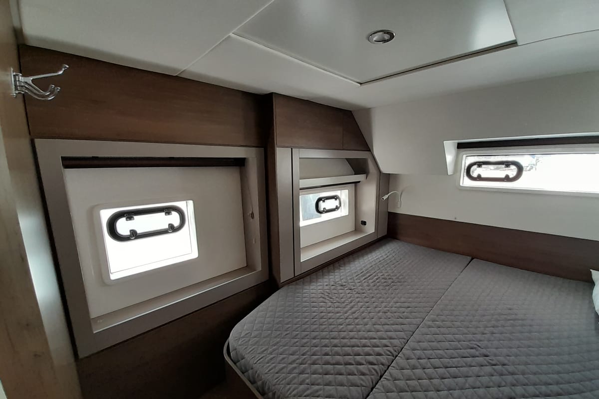 Cabin on Atlantis, a Bali 4.6 catamaran at Athens, Greece
