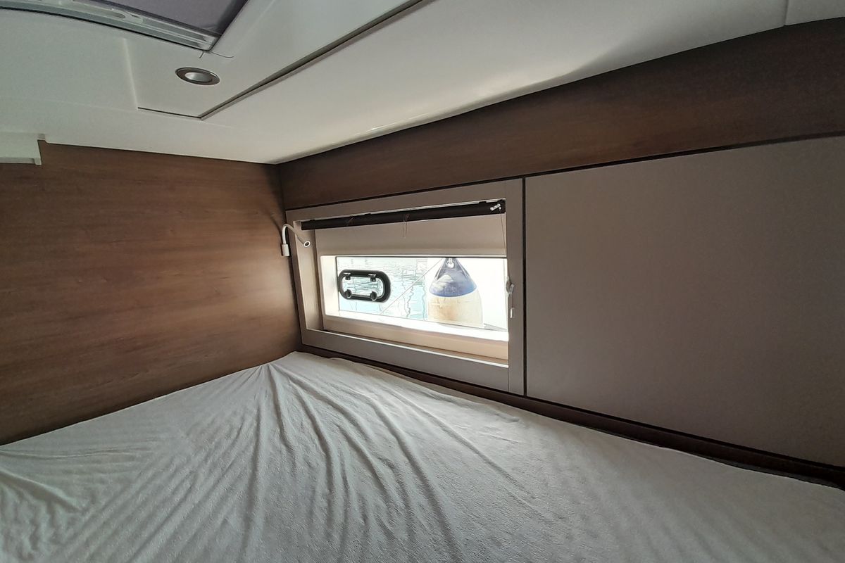 Cabin on Atlantis, a Bali 4.6 catamaran at Athens, Greece
