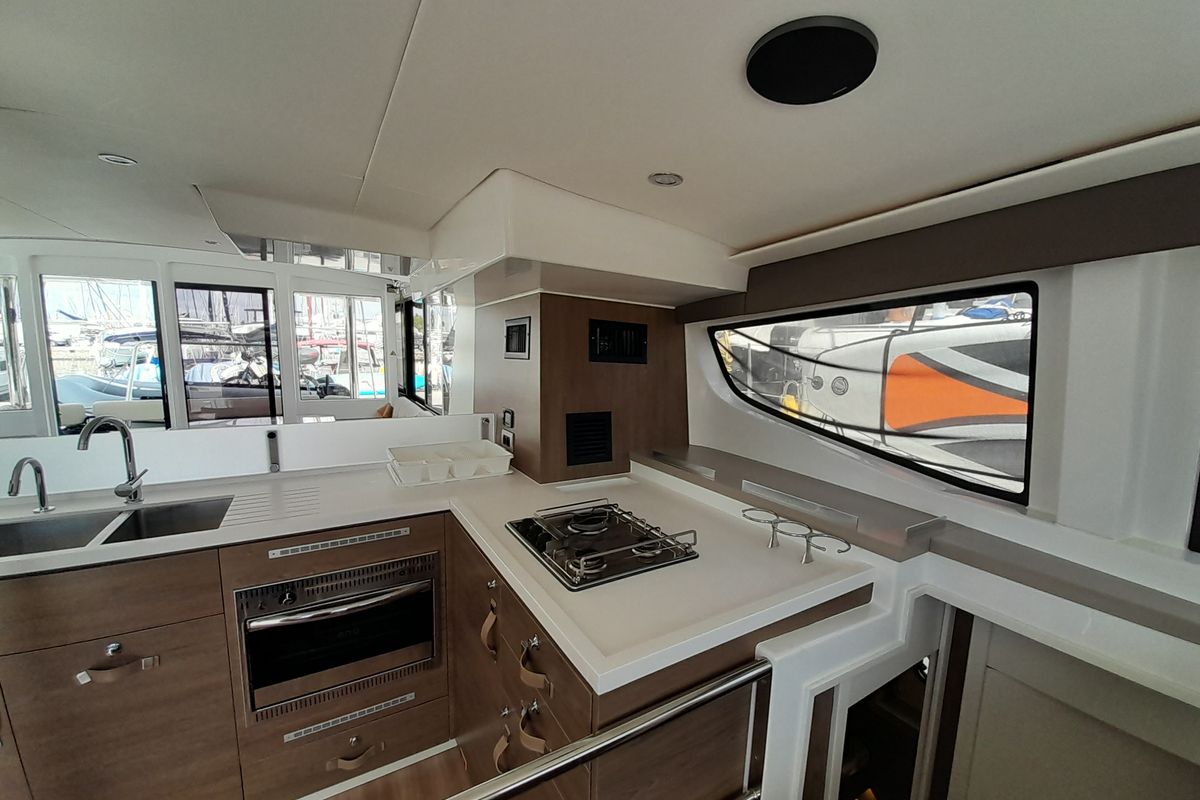Galley of Atlantis, a Bali 4.6 catamaran at Athens, Greece