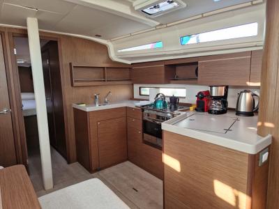 Galley of Marilena, a Beneteau Oceanis 40.1 sailboat at Athens, Greece