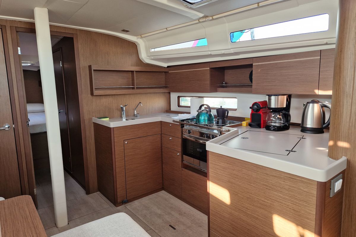 Galley of Marilena, a Beneteau Oceanis 40.1 sailboat at Athens, Greece