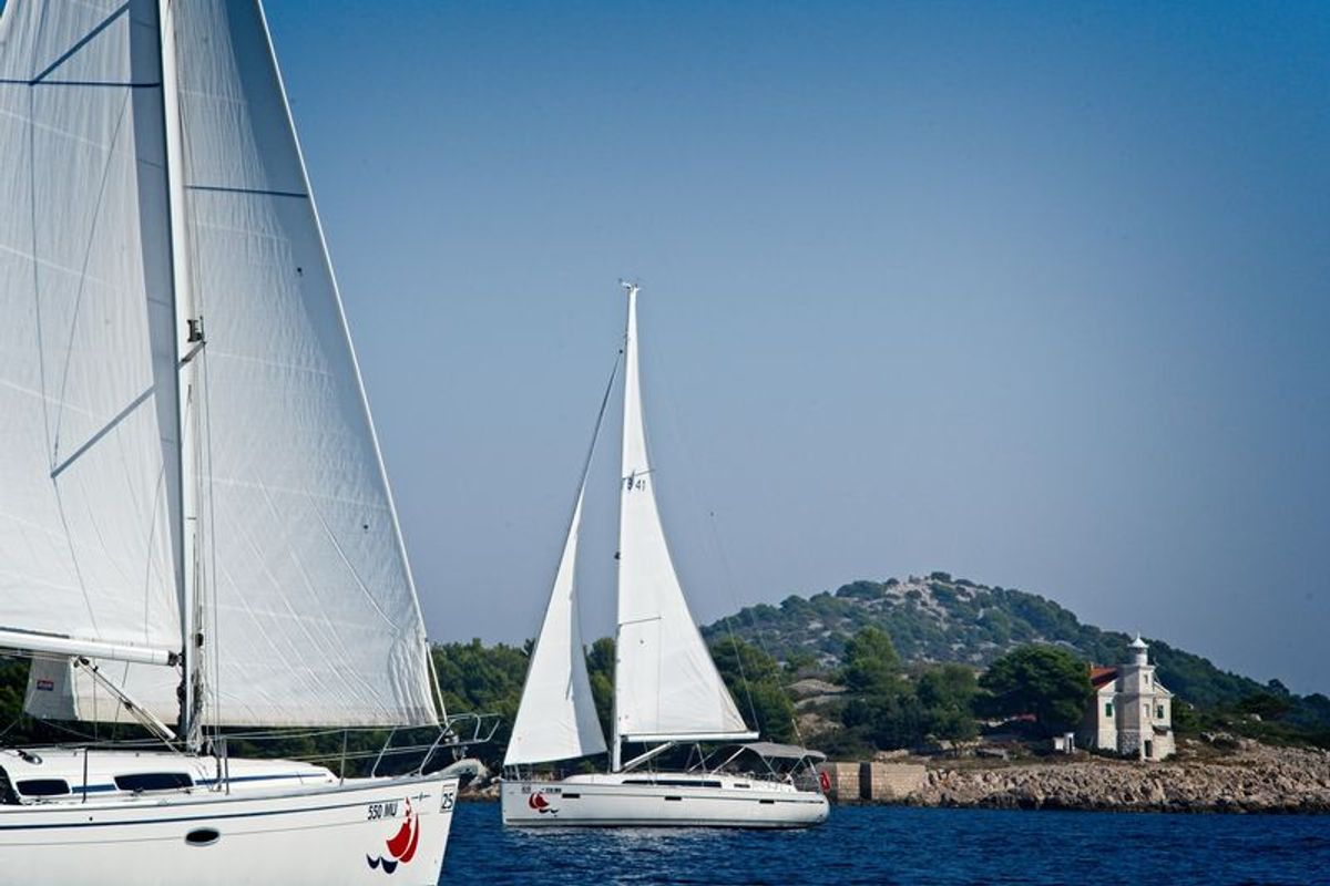 Exterior view of MH 59, a Bavaria Cruiser 41 sailboat at Murter, Croatia