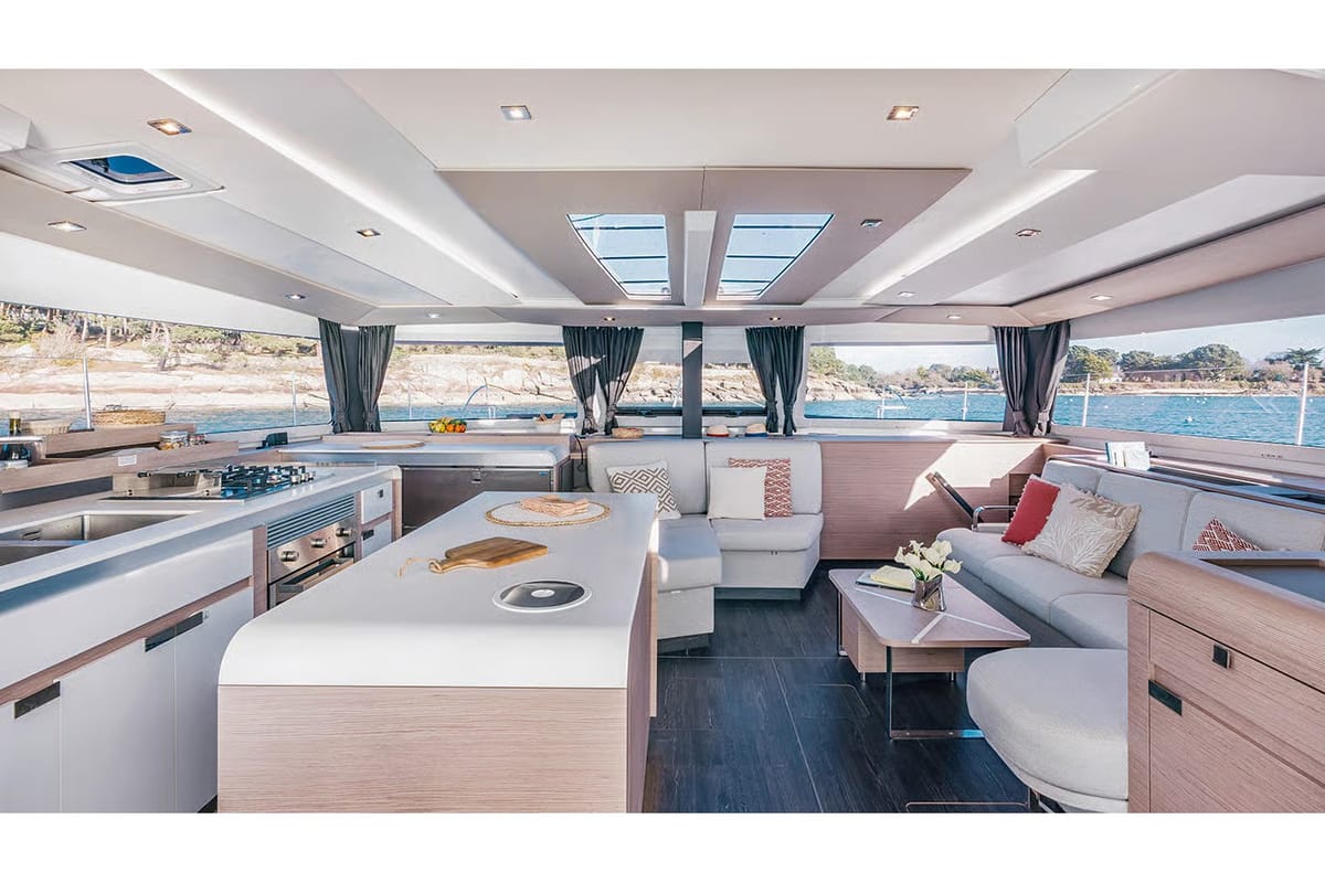 Flow, a Fountaine Pajot Aura 51 catamaran at Municipal Unit of Ellomenos, Greece