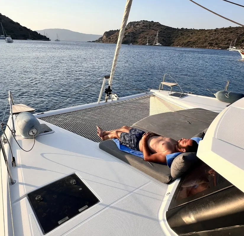 Dolce, a Fountaine Pajot Lucia 40 catamaran at Marmaris, Turkey