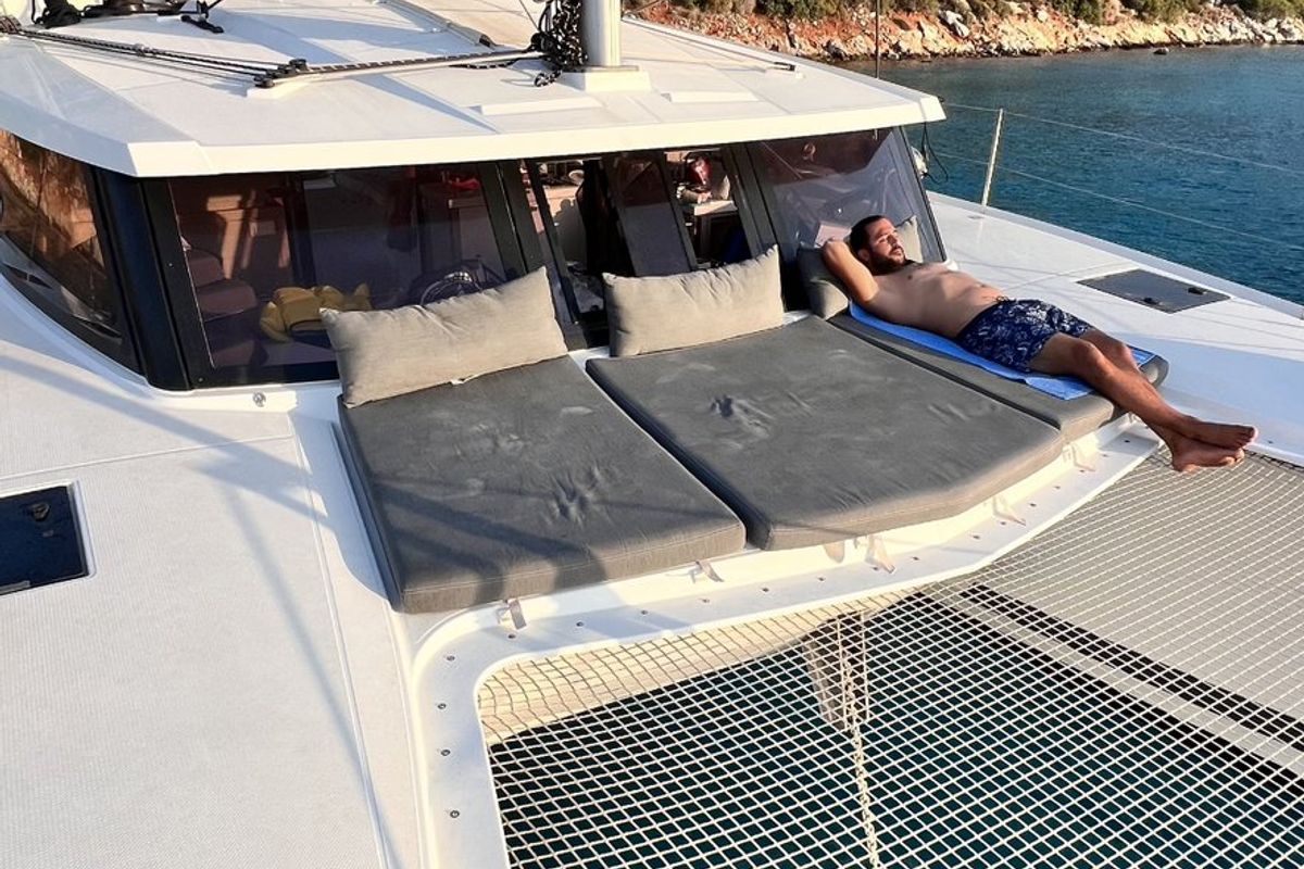 Dolce, a Fountaine Pajot Lucia 40 catamaran at Marmaris, Turkey