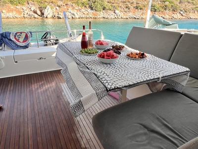 Dolce, a Fountaine Pajot Lucia 40 catamaran at Marmaris, Turkey