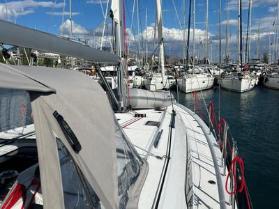 Deck of Saiph, a Beneteau Oceanis 40.1 sailboat at Athens, Greece