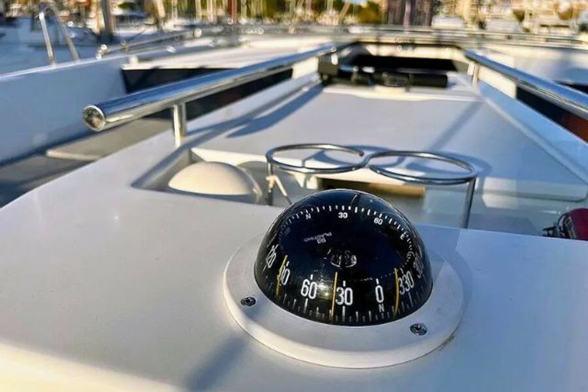 Cockpit of Ostria, a Beneteau Oceanis 46.1 sailboat at Athens, Greece