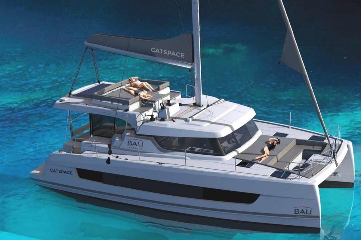Exterior view of Diamant Tropical, a Bali Catspace catamaran at Ribishi, Saint Vincent and the Grenadines