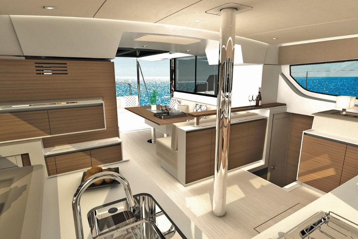 Galley of Diamant Tropical, a Bali Catspace catamaran at Ribishi, Saint Vincent and the Grenadines