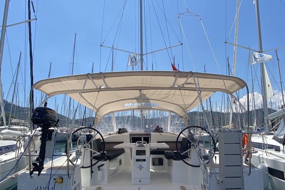 Anda, a Jeanneau Sun Odyssey 440 sailboat at Fethiye, Turkey