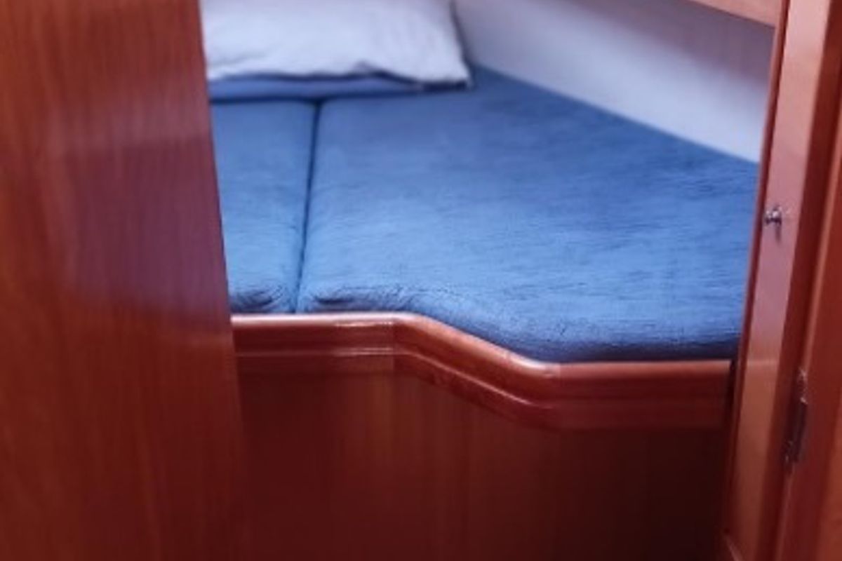 Cabin on Mojito, a Bavaria 30 Cruiser sailboat at Municipal Unit of Palairos, Greece