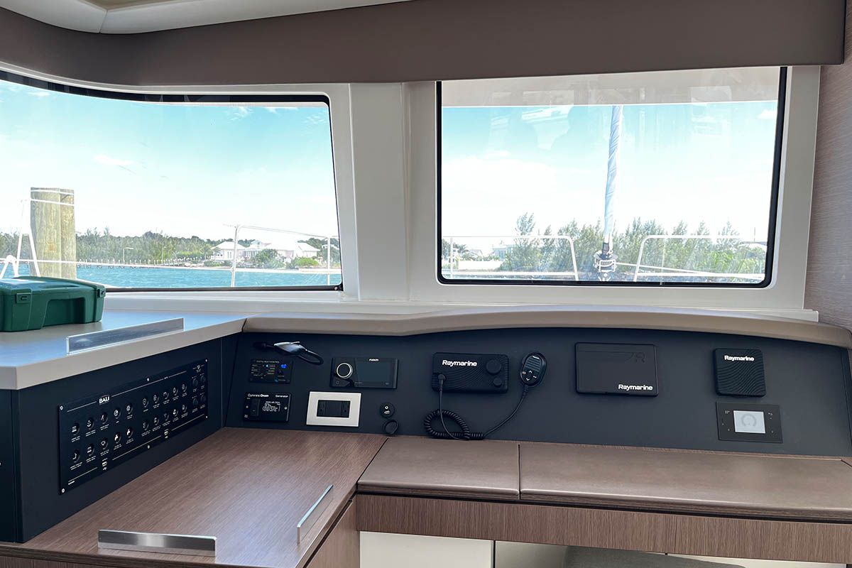 Happy Day, a Bali 4.8 catamaran at Central Abaco, Bahamas
