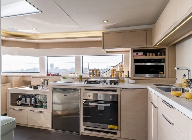 Galley of Hydrus, a Lagoon 55 catamaran at Lavreotiki Municipal Unit, Greece