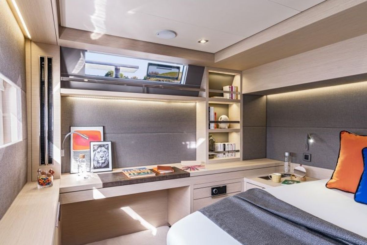 Cabin on Hydrus, a Lagoon 55 catamaran at Lavreotiki Municipal Unit, Greece