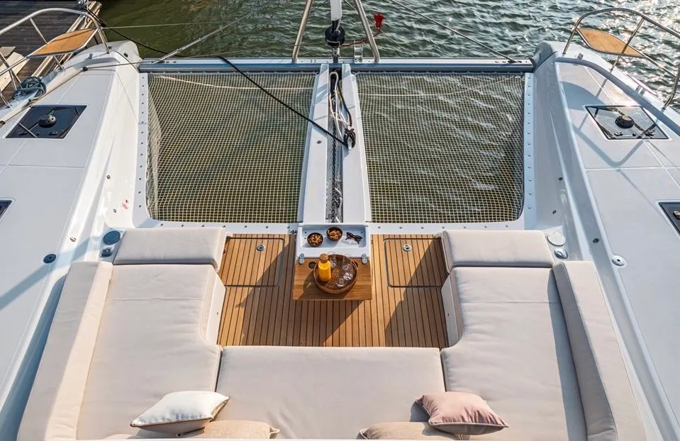 Deck of Hydrus, a Lagoon 55 catamaran at Lavreotiki Municipal Unit, Greece