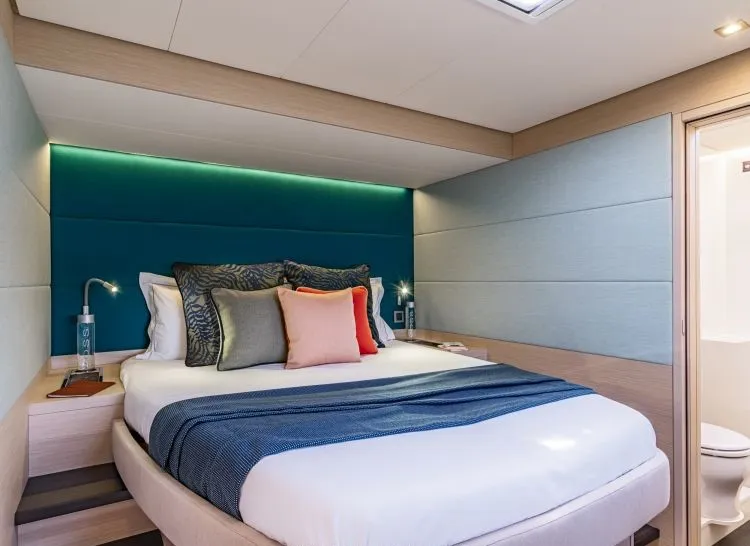 Cabin on Hydrus, a Lagoon 55 catamaran at Lavreotiki Municipal Unit, Greece