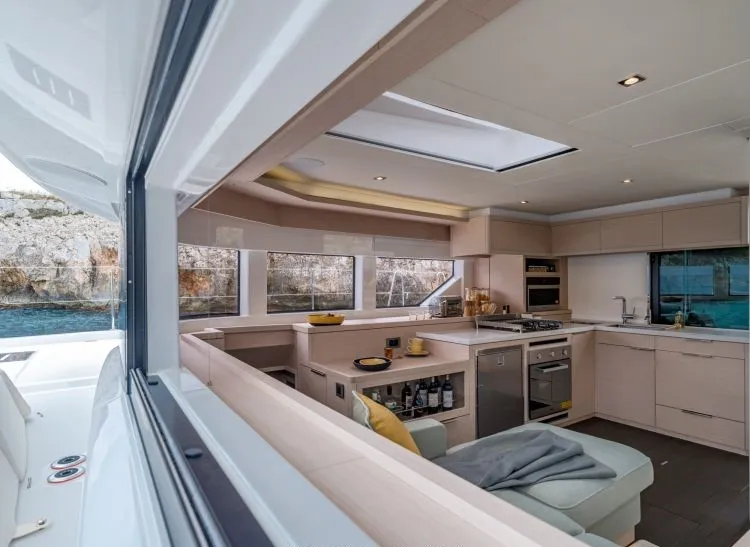 Galley of Hydrus, a Lagoon 55 catamaran at Lavreotiki Municipal Unit, Greece