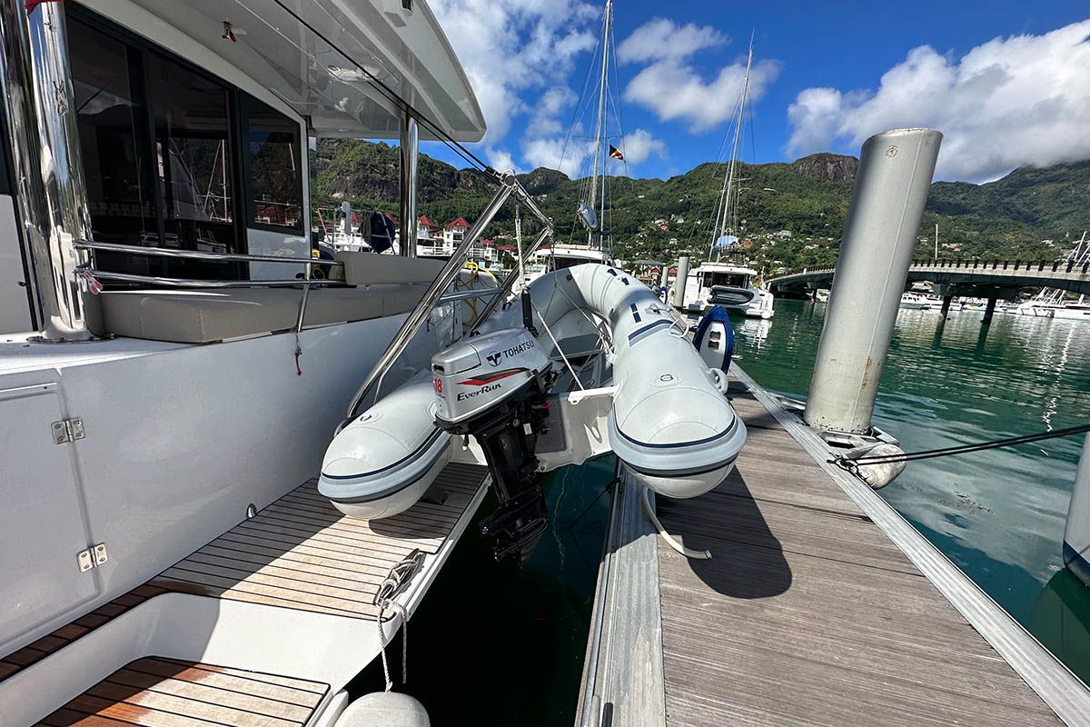 Queen Feta, a Bali 4.8 catamaran at Seychelles, Eden Island Marina, Seychelles
