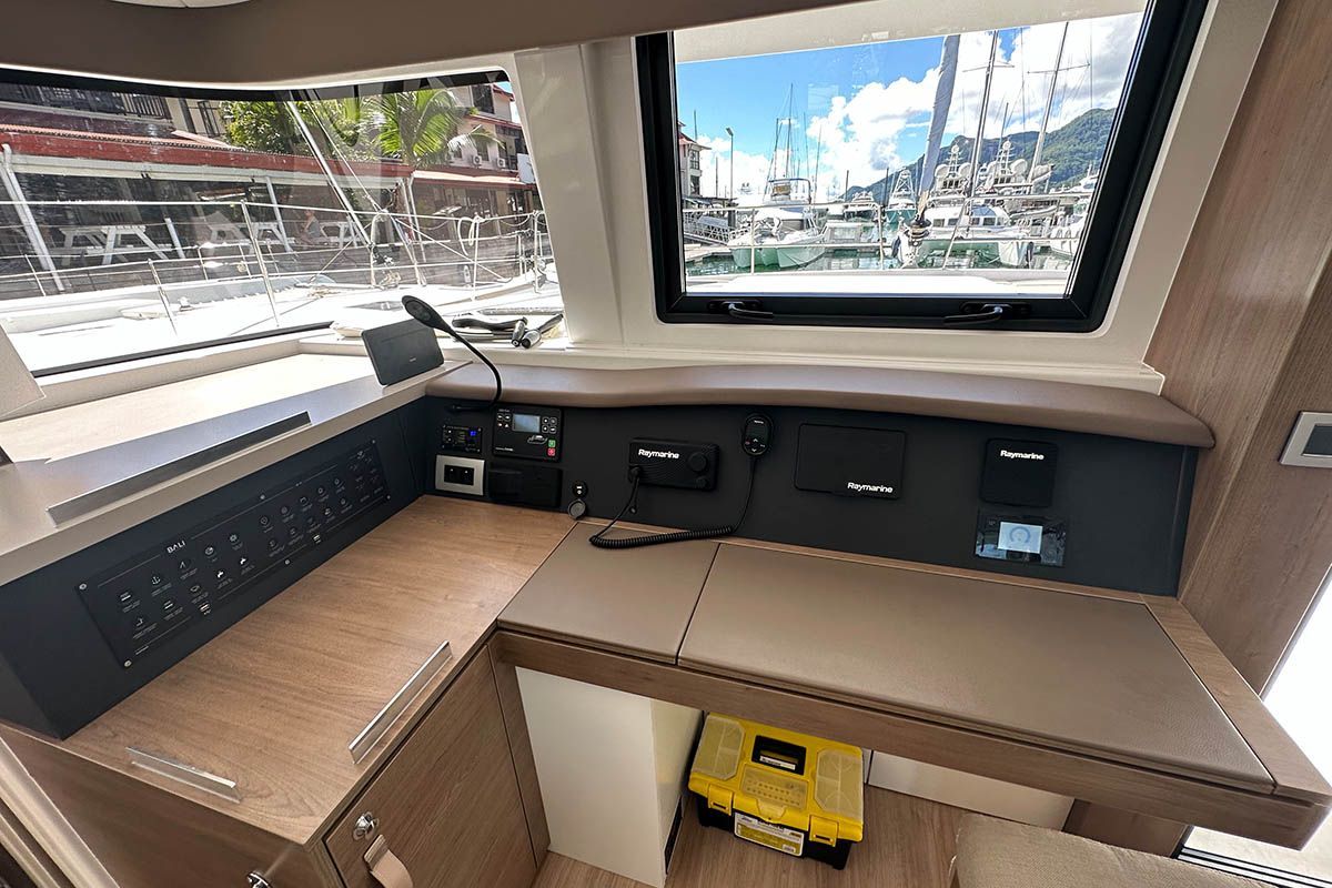 Queen Feta, a Bali 4.8 catamaran at Seychelles, Eden Island Marina, Seychelles