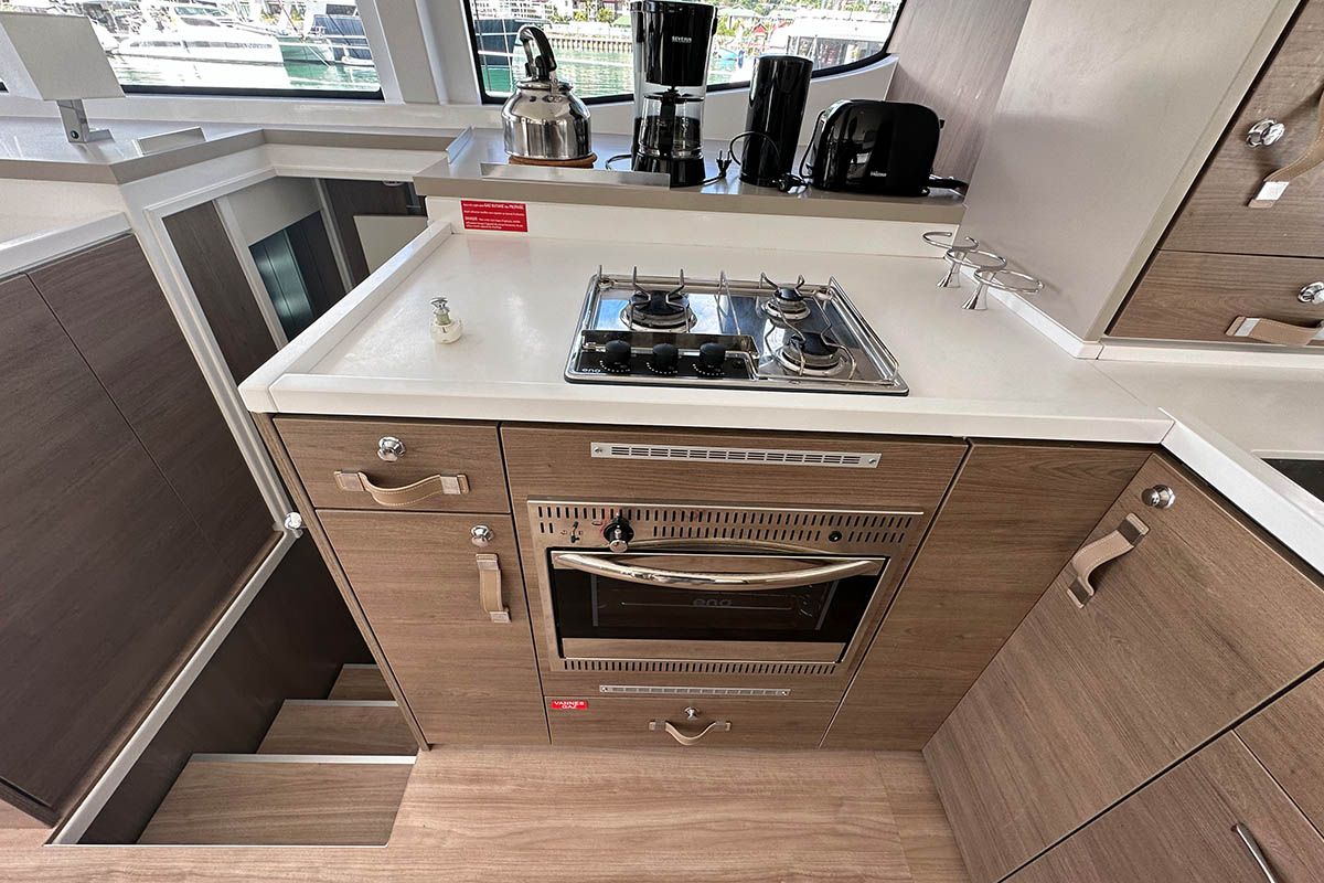 Queen Feta, a Bali 4.8 catamaran at Seychelles, Eden Island Marina, Seychelles