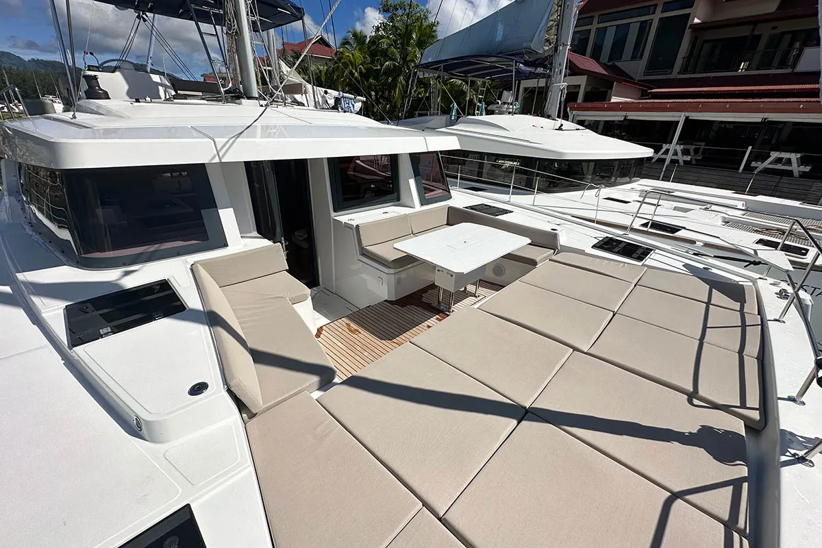 Queen Feta, a Bali 4.8 catamaran at Seychelles, Eden Island Marina, Seychelles
