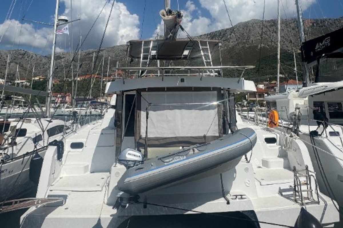 Exterior view of Blue Spirit, a Bali Catspace catamaran at Municipal Unit of Lefkada, Greece