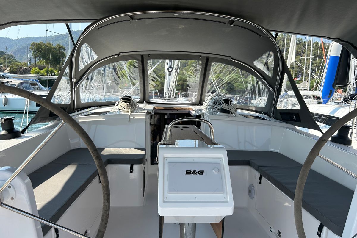 Juju, a Bavaria C42 sailboat at Fethiye, Turkey