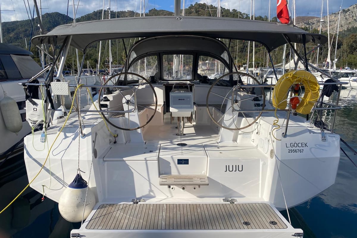 Juju, a Bavaria C42 sailboat at Fethiye, Turkey