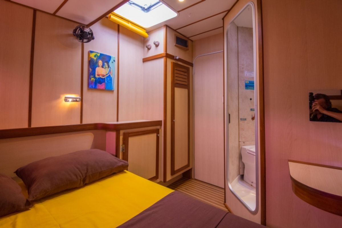 Cabin on Le Gauguin, a Gulet Mojito 78  catamaran at Eden Island Marina, Seychelles