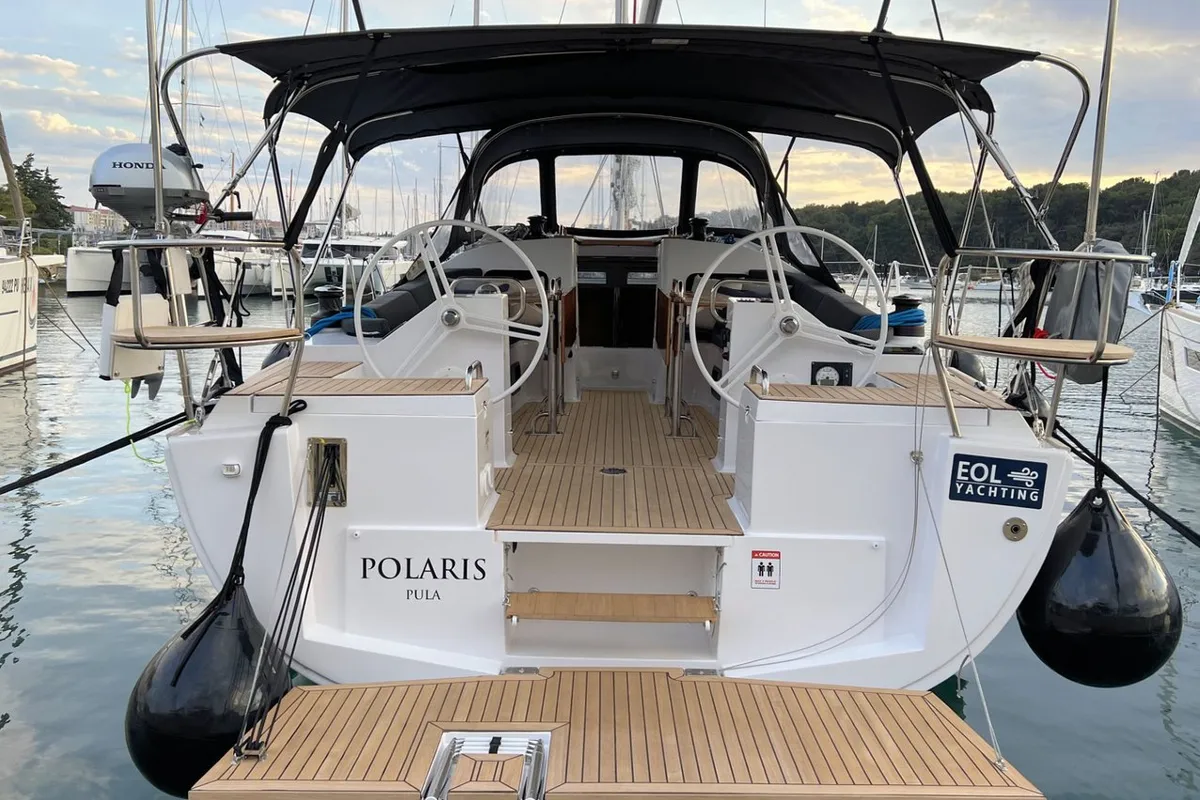 Exterior view of Polaris, a Elan Impression 45.1 sailboat at Grad Pula, Croatia