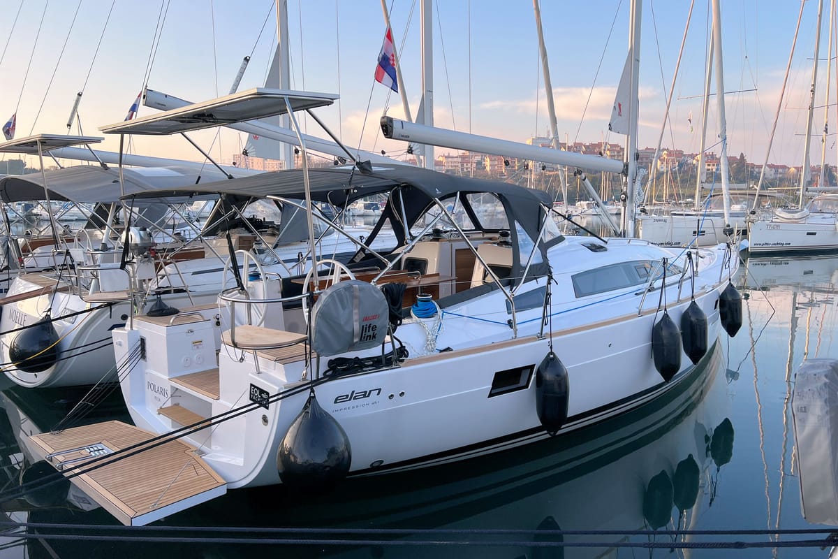 Polaris, a Elan Impression 45.1 sailboat at Grad Pula, Croatia