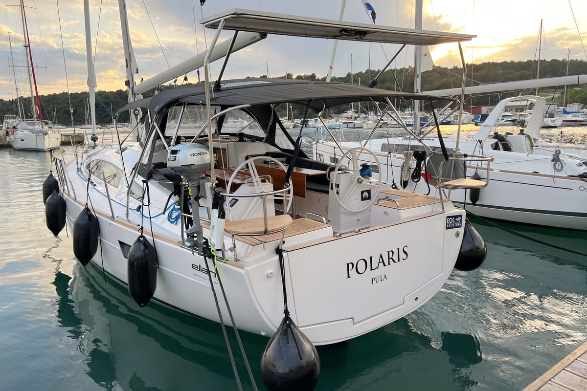 Polaris, a Elan Impression 45.1 sailboat at Grad Pula, Croatia