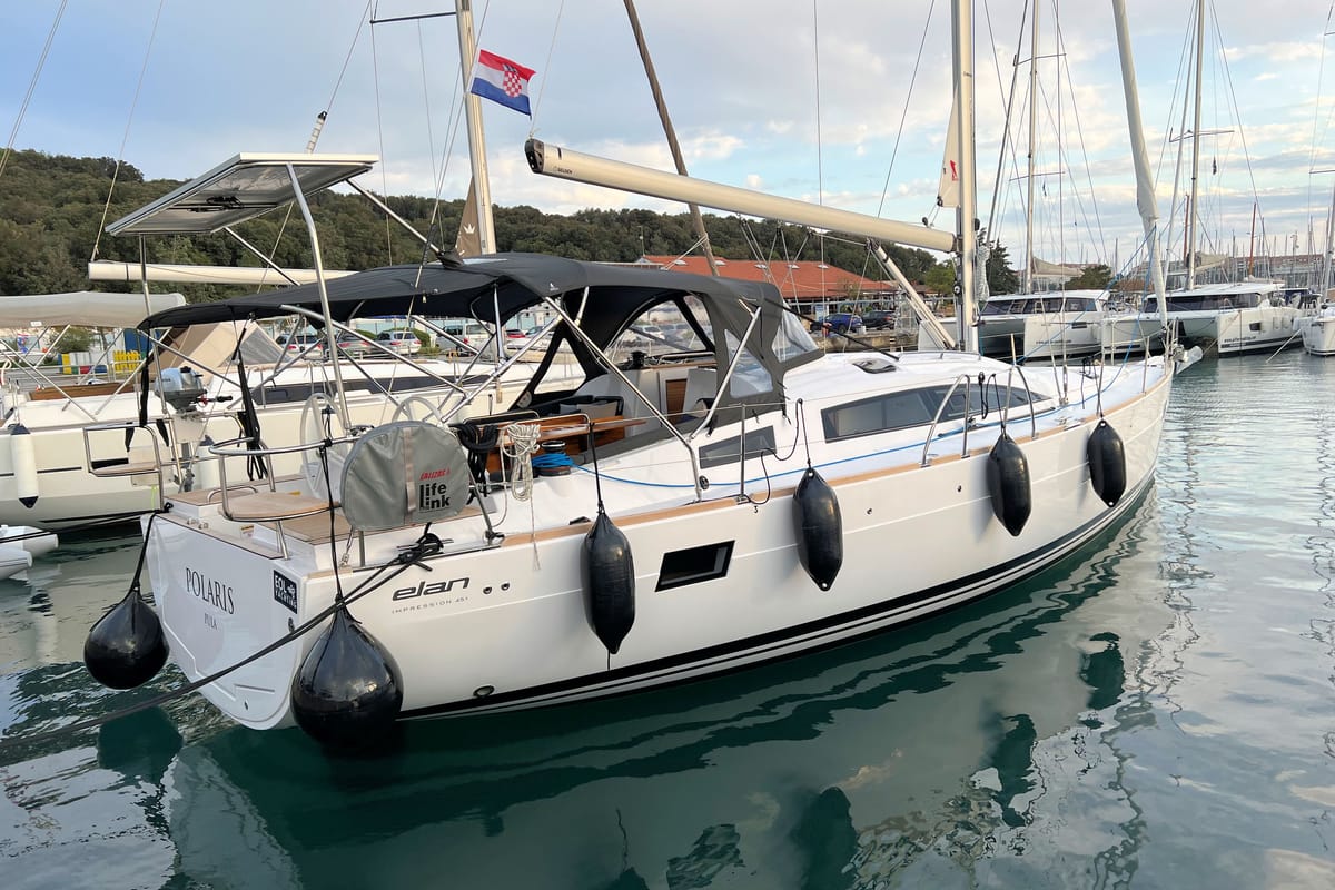 Polaris, a Elan Impression 45.1 sailboat at Grad Pula, Croatia